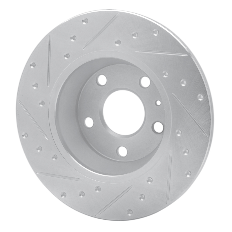 Audi TT Brake Rotor (1) - Rear Right - R1 Concepts - Drilled & Slotted - Silver - `08-`15